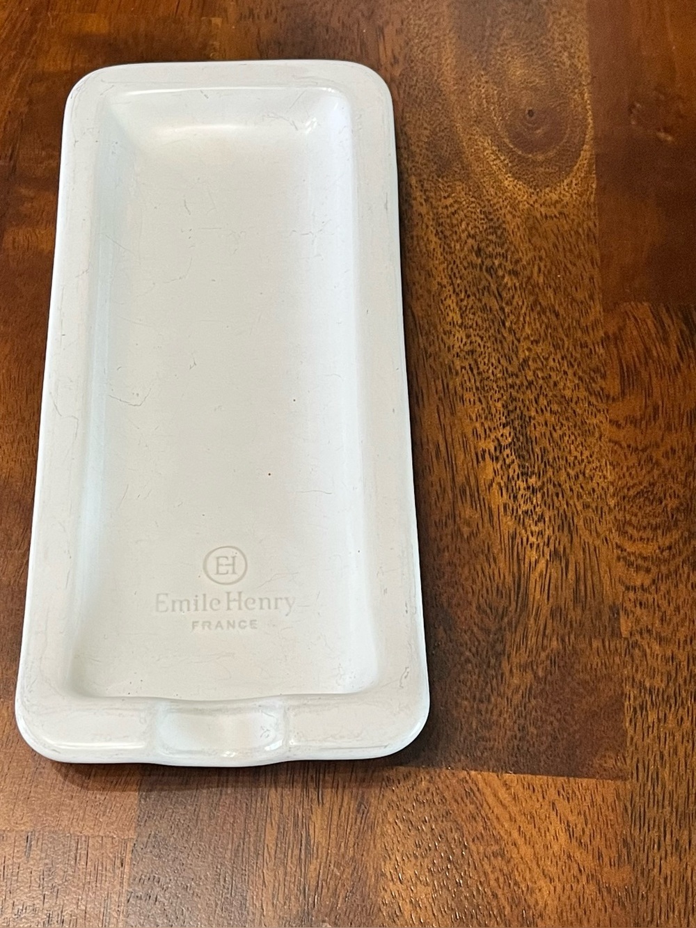 Emile Henry White Ceramic spoon rest clay